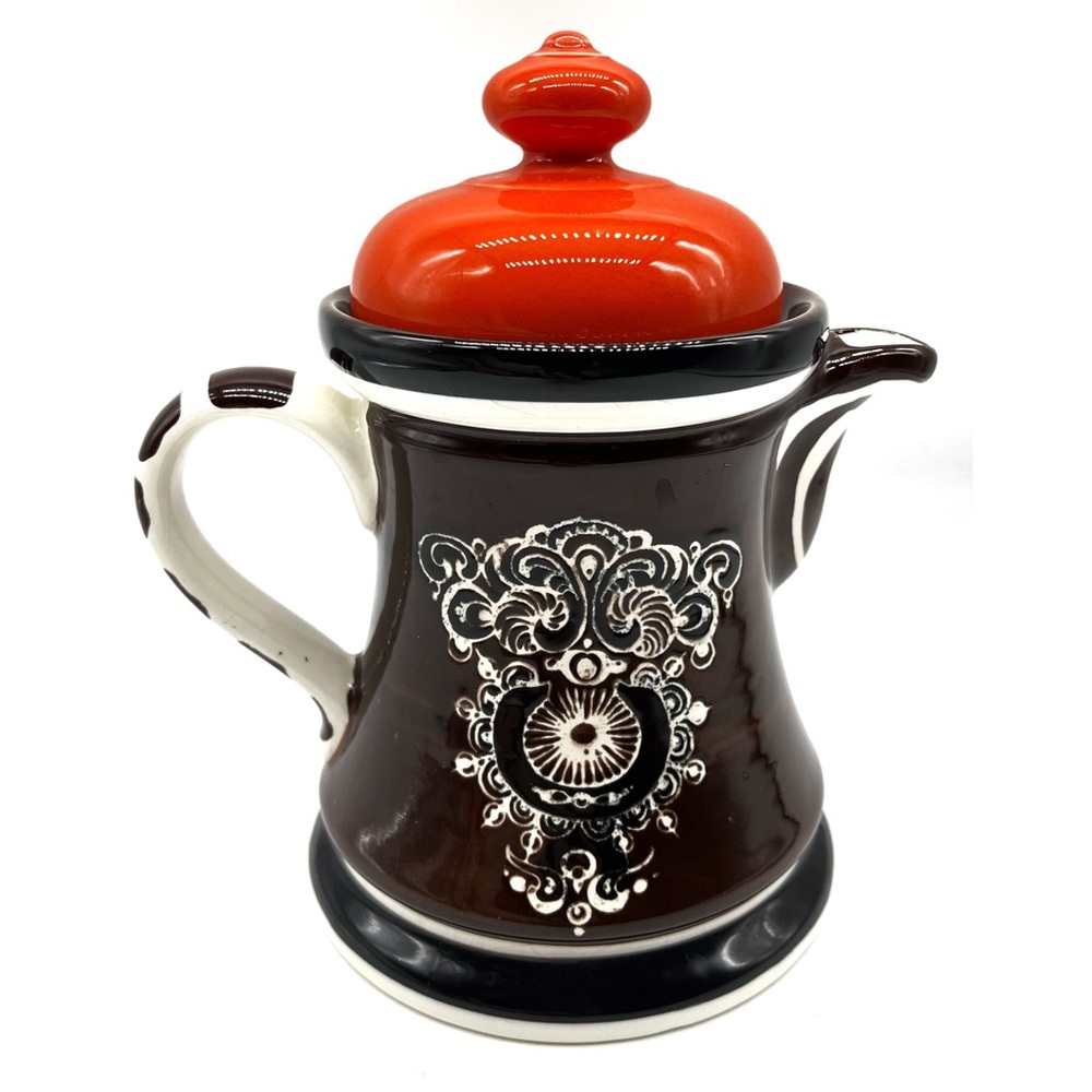 VTG SFM Schramberg MCM Adlon Majolika 60s Coffee Pod Handpainted